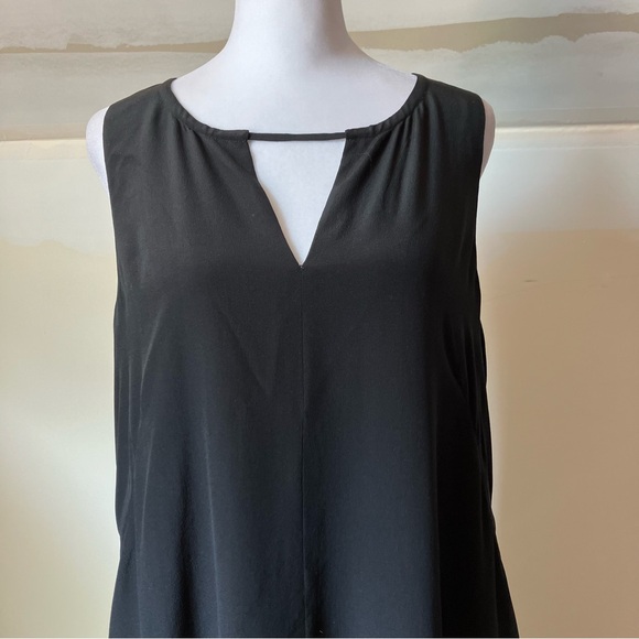 Eileen Fisher Sleeveless Black/White Double-Layer Silk Cocktail Dress size Small - Picture 5 of 12